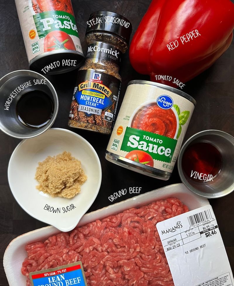 these are the ingredients for sloppy joes