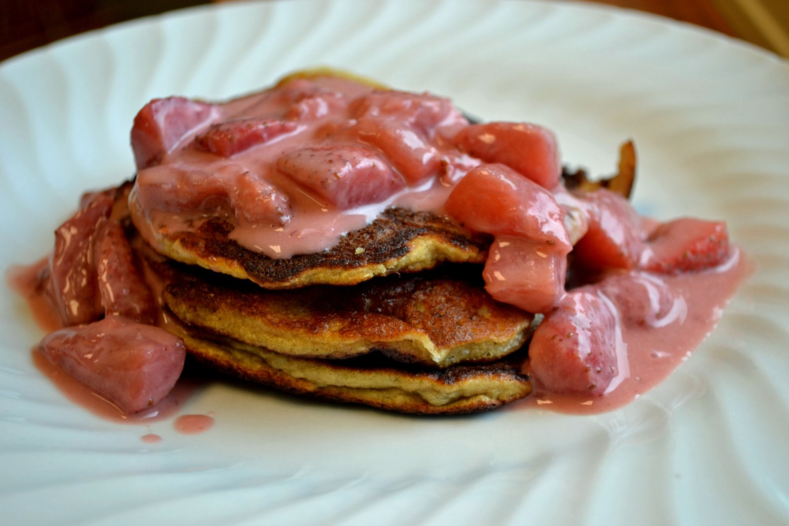 Paleo Almond Pancakes with Strawberry Coconut Syrup