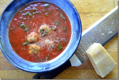 Parmesan Chicken Meatball Soup