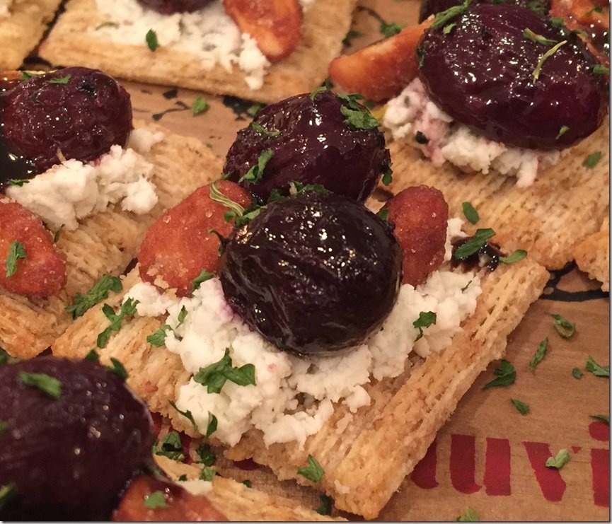 Herbed Goat Cheese with Roasted Grapes Crackers