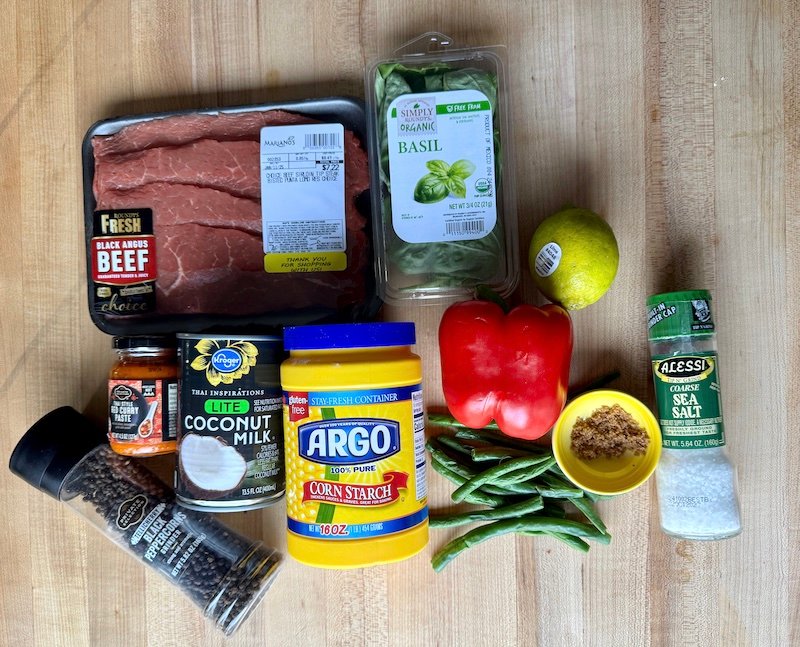 these are ingredients needed for thai red curry beef