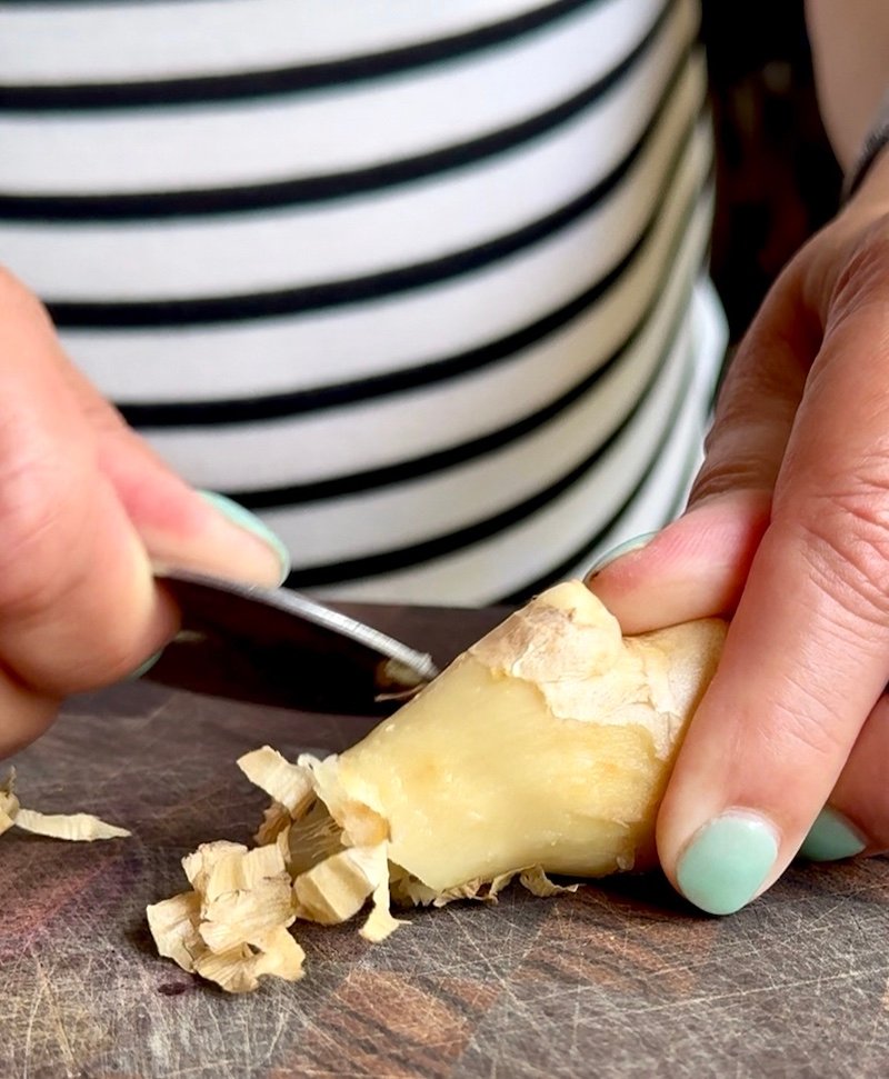 using a spoon to peel ginger and zero weight watchers points