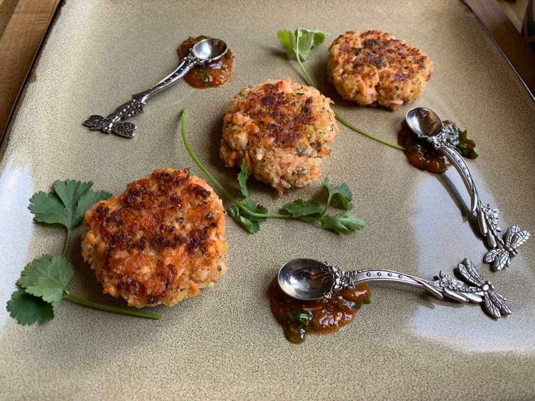 Salmon Cakes with Spicy Apricot Dip My Bizzy Kitchen