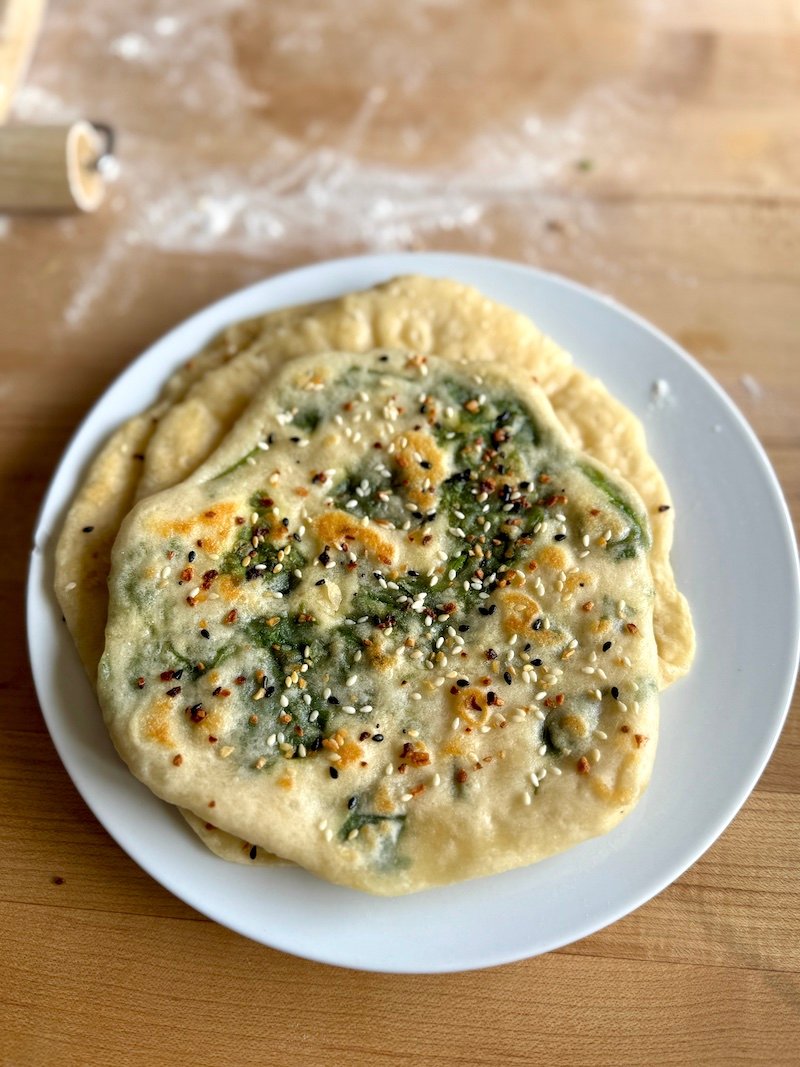 this is naan bread with spinach