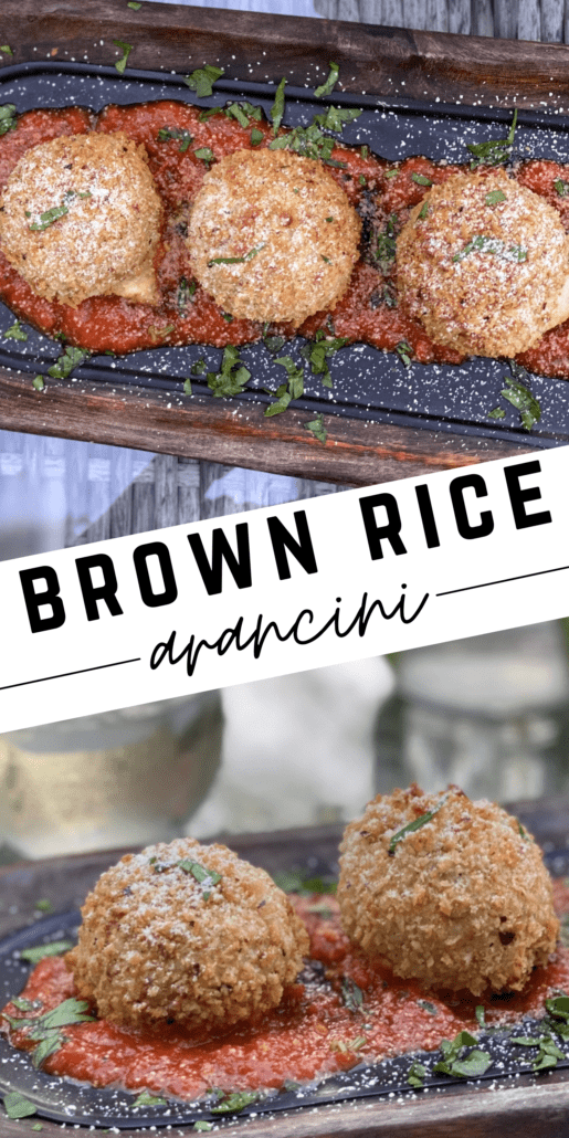 Arancini is an Italian snack made of rice and cheese coated in bread crumbs and then deep fried. They are traditionally served with risotto, but I just dipped mine in pasta sauce! The whole plate is 7 points for team purple, and 13 points for team blue and team green. #arancini #riceballs #airfryer #weightwatchers