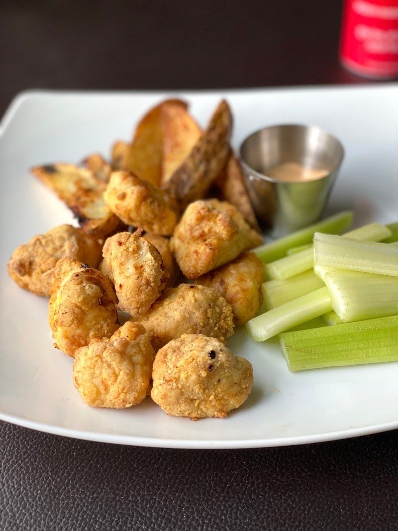 this is a plate of chicken nuggets