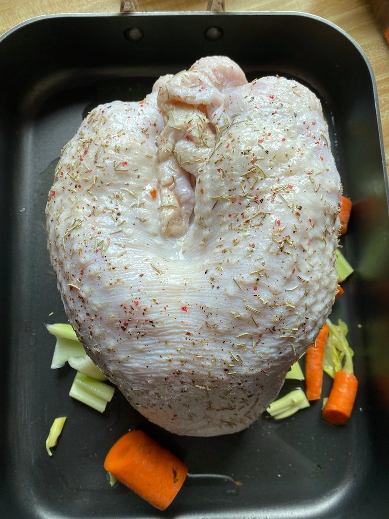 this is a photo of turkey breast ready to go in the oven