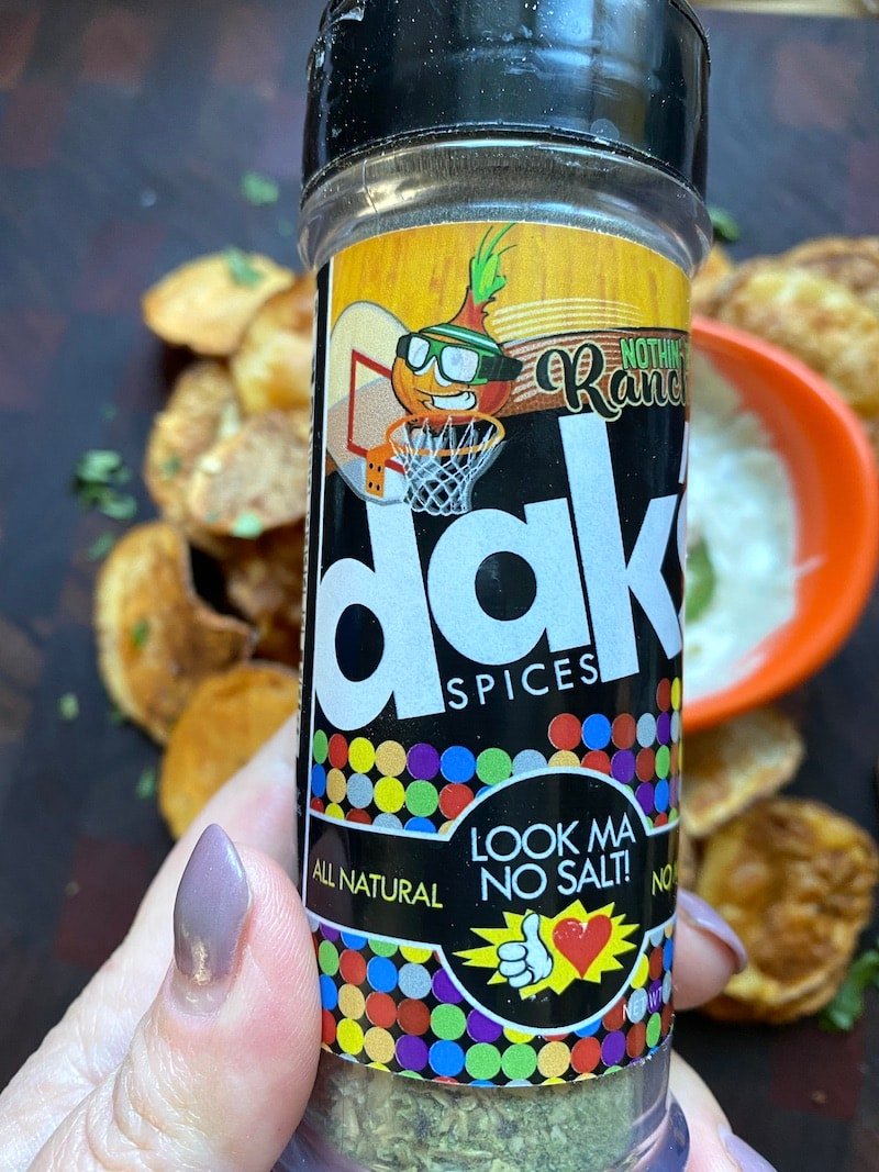 this is a bottle of Dak's Ranch seasoning that I used to make a dip