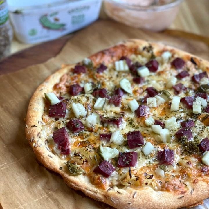 Cast Iron Skillet Pizza with Greek Yogurt Pizza Dough