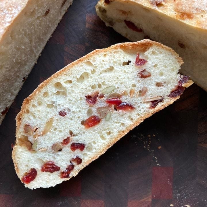 this is a photo of sliced starbucks copycat muesli bread