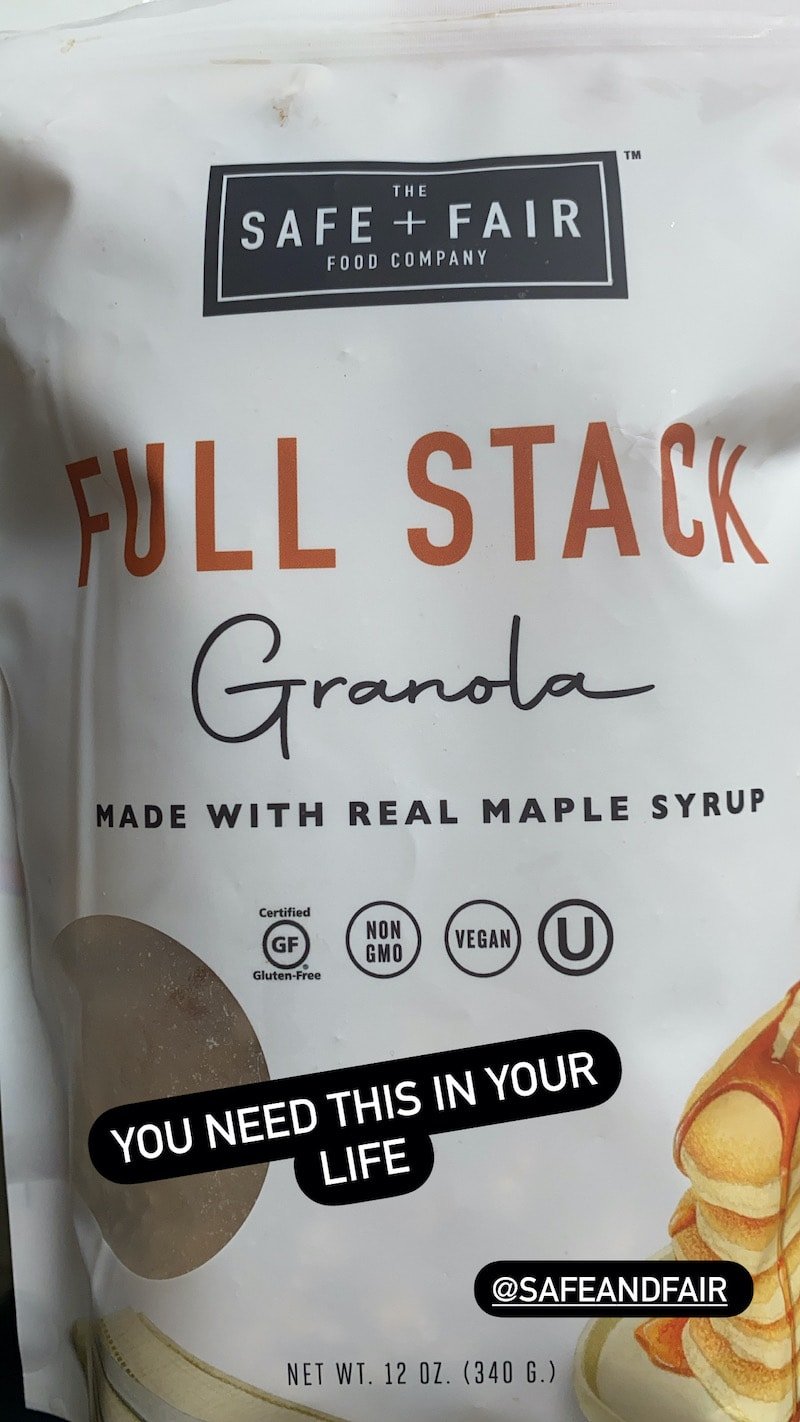 this is a photo of full stack granola from Safe + Fair