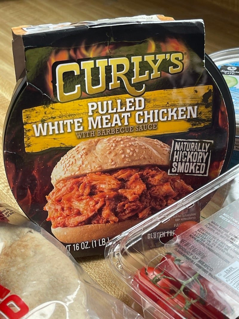 this is a package of Curly's pulled white meat chicken