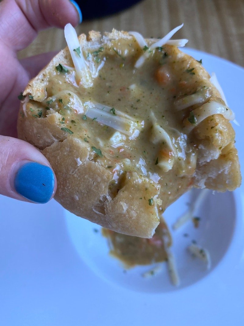 this is a photo of a mini bread bowl