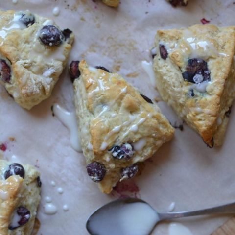 this is a photo of blueberry scones