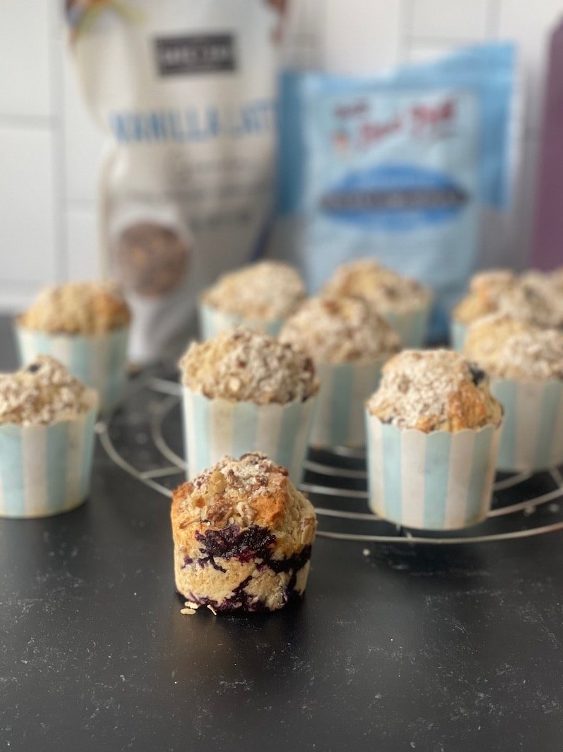 Sour Cream Blueberry Coffee Cake Muffin Tops Recipe - Plan to Eat