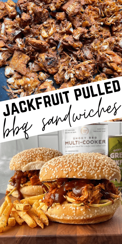 These jackfruit pulled pork sandwiches are perfect for a meatless Monday. The star of the show is the seasoning - Zen of Slow Cooking Smoky BBQ seasoning - it has brown sugar, smoked paprika, smoked sea salt, black pepper, celery powder, garlic powder, onion powder, cayenne and mustard - whew! Packed with flavor! On all WW plans, this sandwich is 5 WW points. Did you know that jackfruit is zero points on all plans? #ww #weightwatchers #jackfruit #bbq