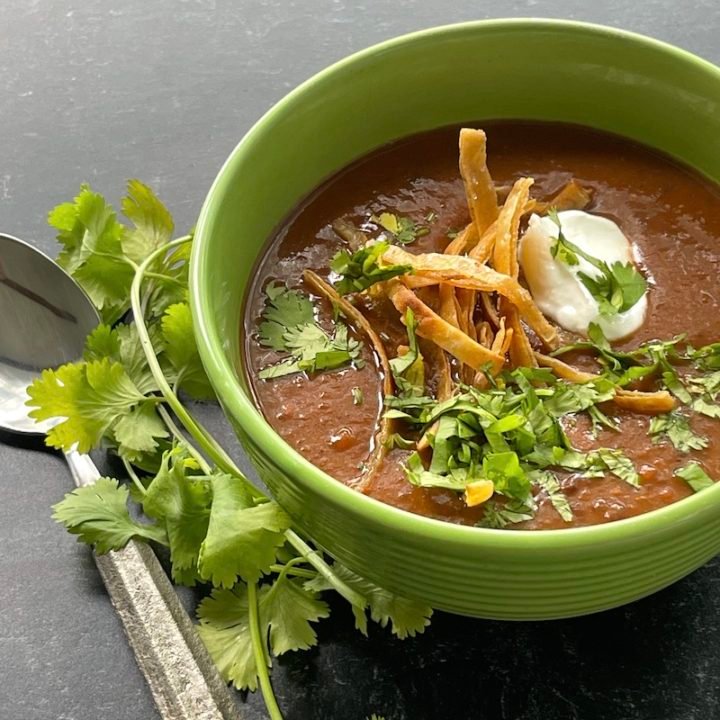 this is a photo of black bean soup