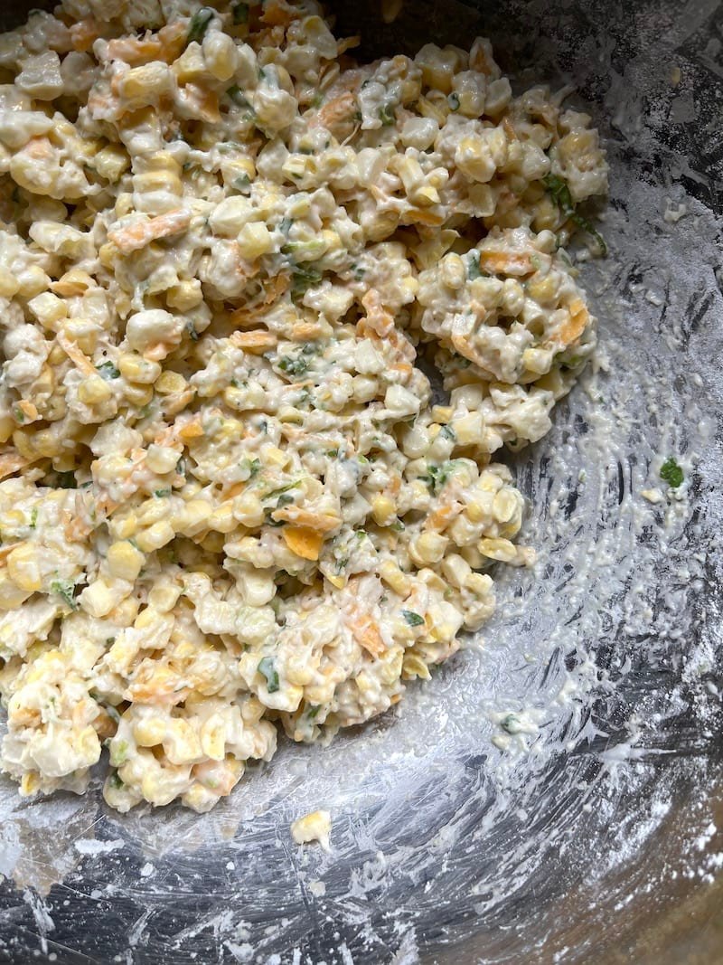 this is a photo of corn fritter batter prior to cooking