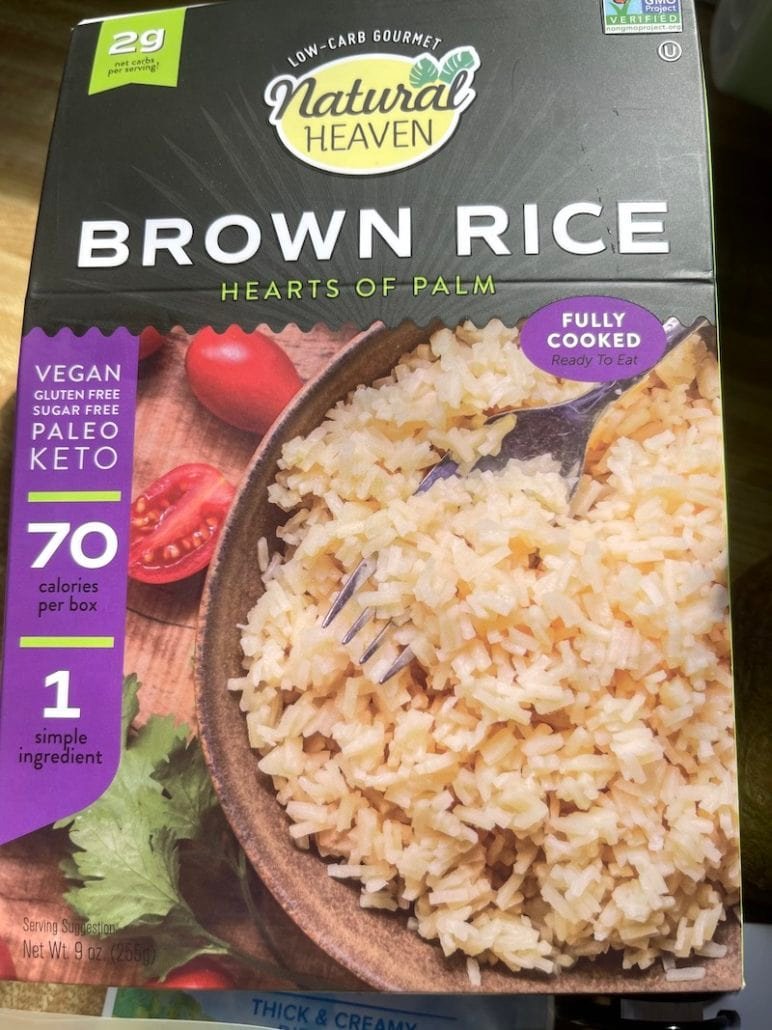 this is a box of hearts of palm brown rice