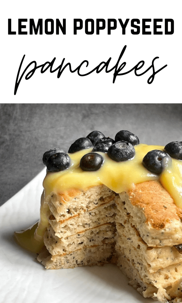 This 3 ingredient lemon curd is from my friend Vic's Bowls. The best part is it can be made in the microwave in two minutes! I topped it on my lemon poppyseed pancakes. The panckes are a great meal prep breakfast option and on #teampurple two pancakes are 2 points, on #teamblue and #teamgreen two pancakes are 5 points. #ww #weightwatchers #lemoncurd #pancakes #breakfast