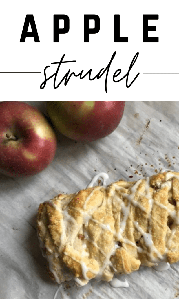  This strudel is made with 6 ounces of my skinny pizza dough. It's 10 points for the whole thing - so eat it all for 10 points, half for 5, or a 2 inch slice for 2. Your choice - no judgment in your apple strudel eating here. It's a delicious option for breakfast or dessert and is ready in 20 minutes. #ww #weightwatchers #strudel #apple