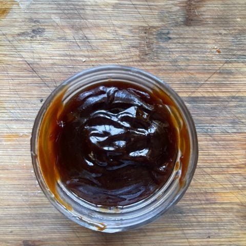 this is a jar of sticky sauce for bao buns