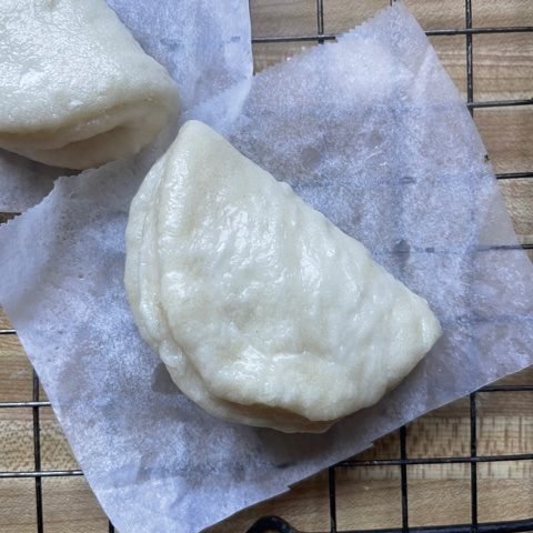 This is a photo of a steamed bao bun