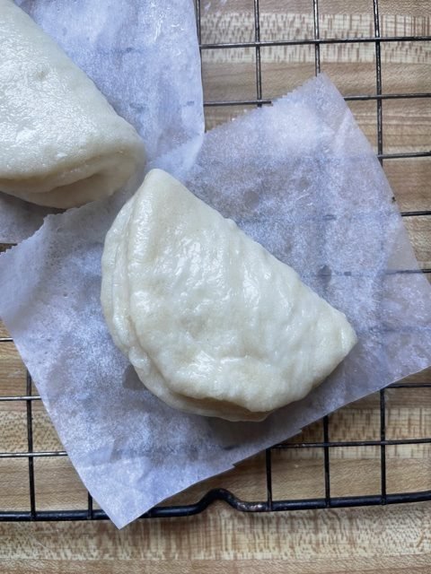 This is a photo of a steamed bao bun