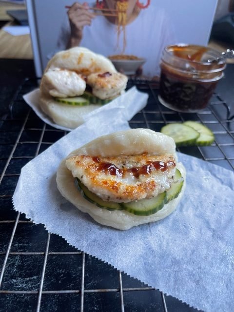 This is a photo of Marion's Kitchen chicken bao bun from her new cookbook