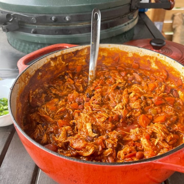 this is a photo of grilled buffalo chicken chili