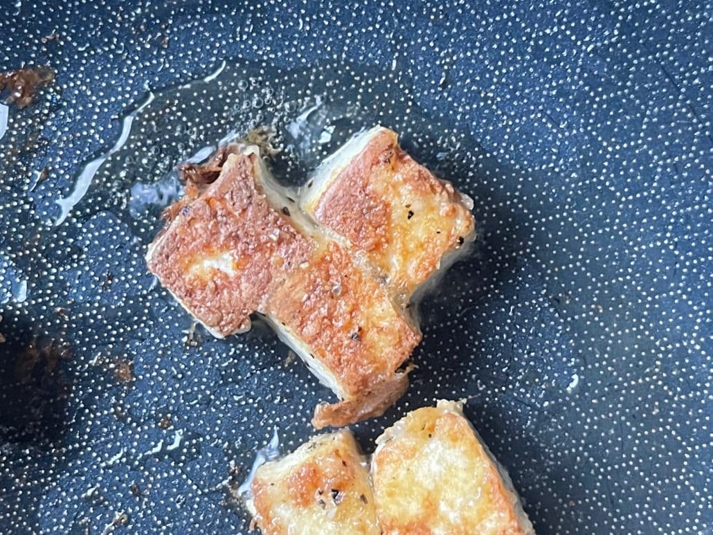 this is a photo of crispy tofu for ramen souop