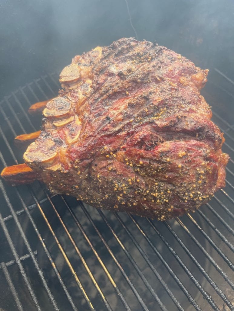 this is a photo of a standing rib roast