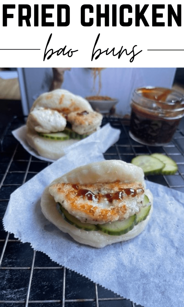 This bao bun recipe might seem intimidating to make but it's super simple! Inside this blog post you'll find the recipe for sticky sauce, sweet and sour pickles, the bao buns, and the fried chicken. To calculate your WW personal points follow the link in my blog.