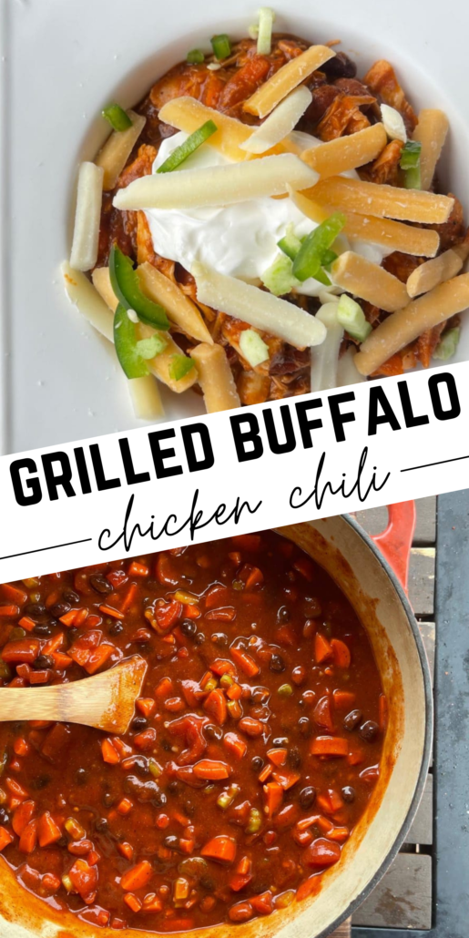 I grilled a whole chicken for this recipe and it took this chili to a whole new level. This Weight Watchers soup recipe can be added to your Weight Watchers Personal Points through the link in my blog post. #chili #chickenchili #buffalochicken