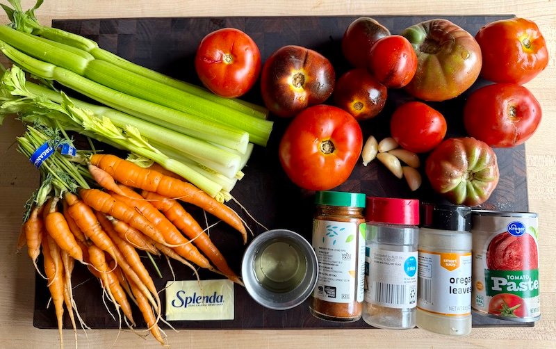 ingredients for oven roasted tomato soup