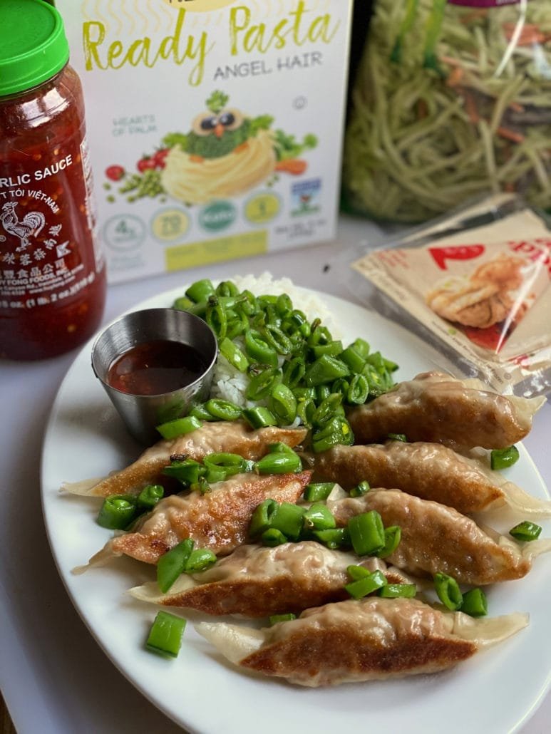 this is a photo of pork potstickers