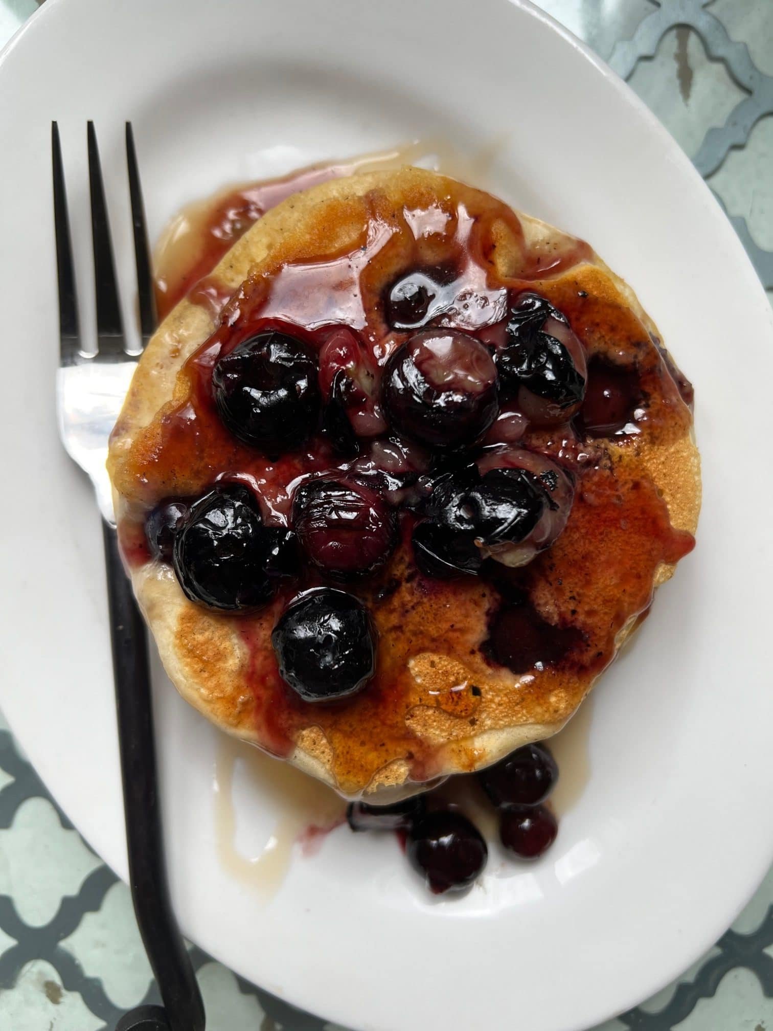 this is a plate of vegan protein pancakes