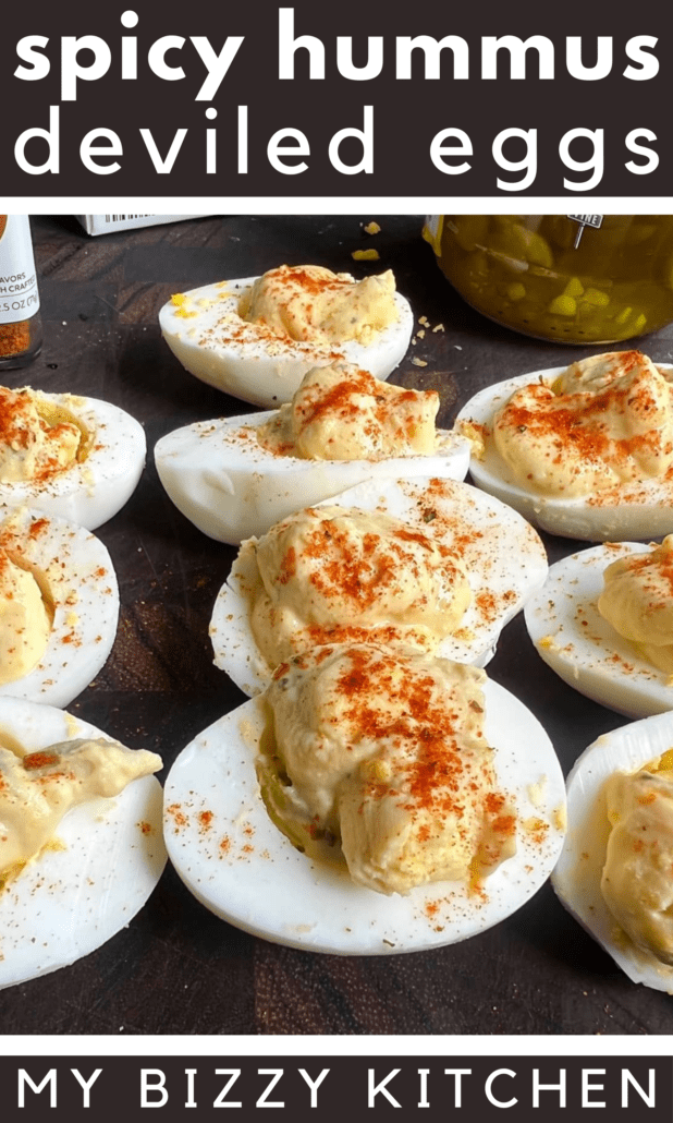 If you're not a big fan of mayo, try these greek yogurt and hummus stuffed eggs and they might become your new favorite way to make mayo free deviled eggs.