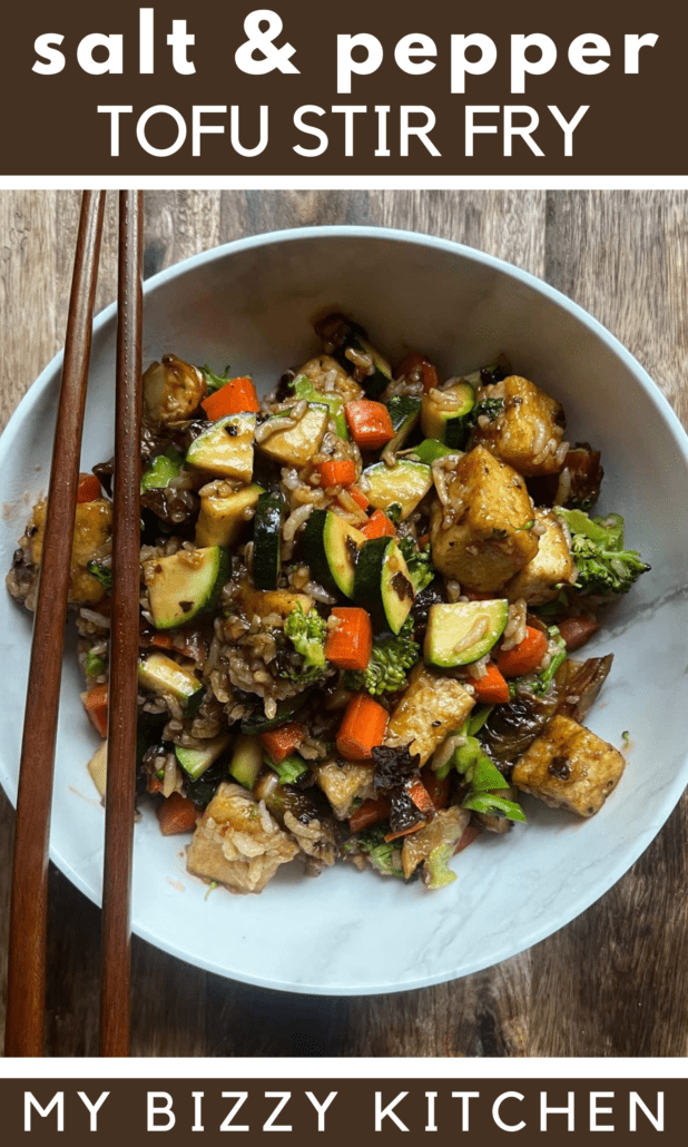 A great source of plant-based protein, this restaurant-style crispy tofu is a quick and delicious dinner idea. What's great about stir fry is that you can use any vegetables you have on hand from the week. An easy and healthy 10 minute dinner that you'll want to make over and over again. #weightwatchersfriendly
