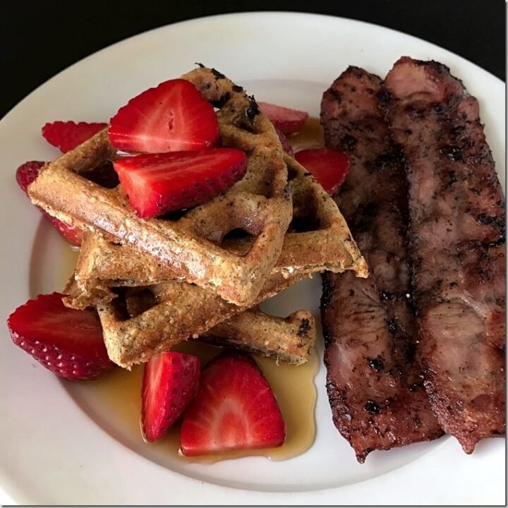 this is a plate of steel cut oat waffles