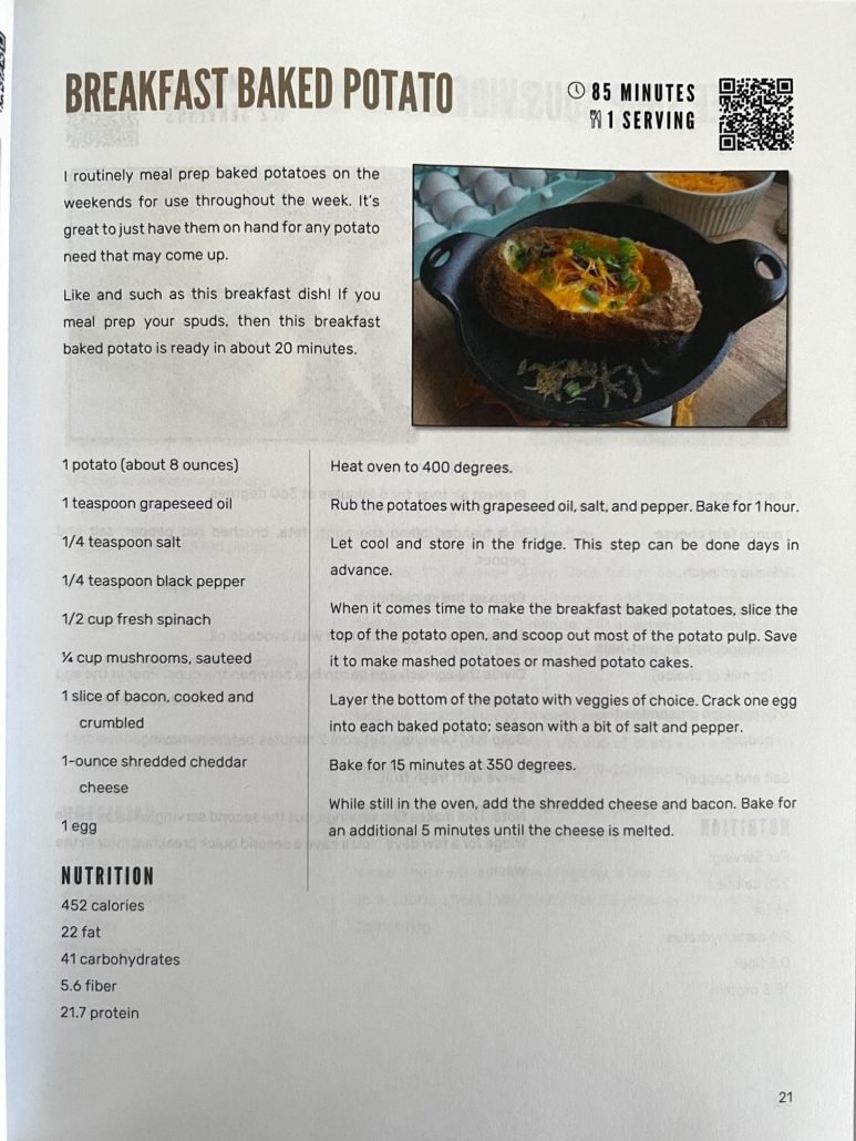 This is a recipe card from the cookbook Cooking for One