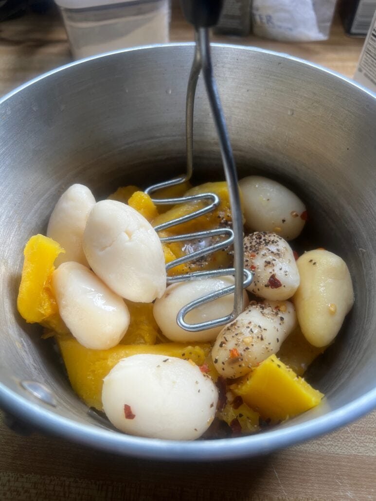 delicata squash and potatoes for mash