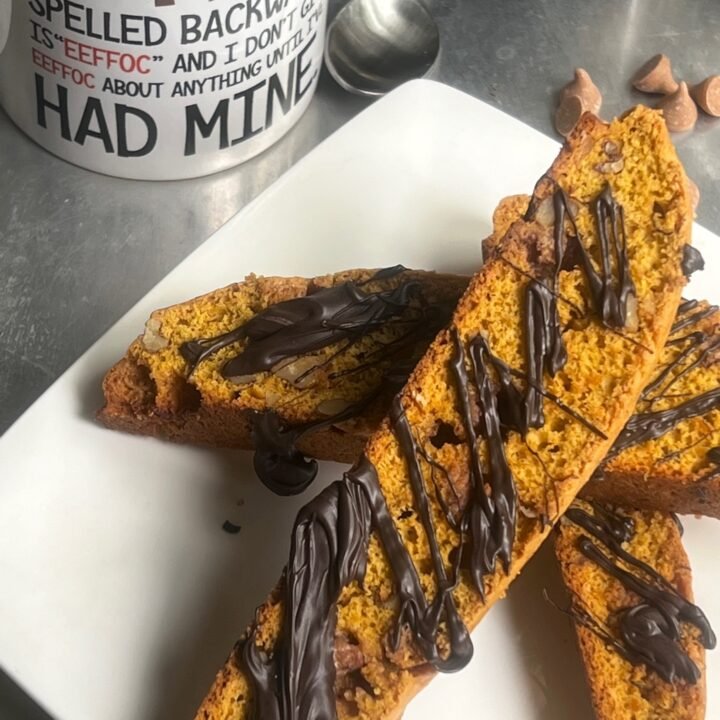 this is a plate of pumpkin biscotti