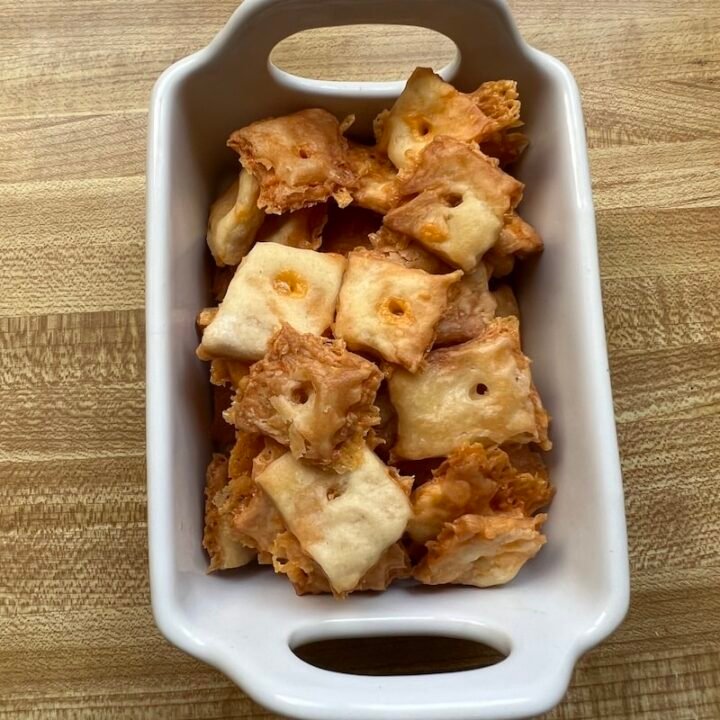 this is a container of homemade Cheez its