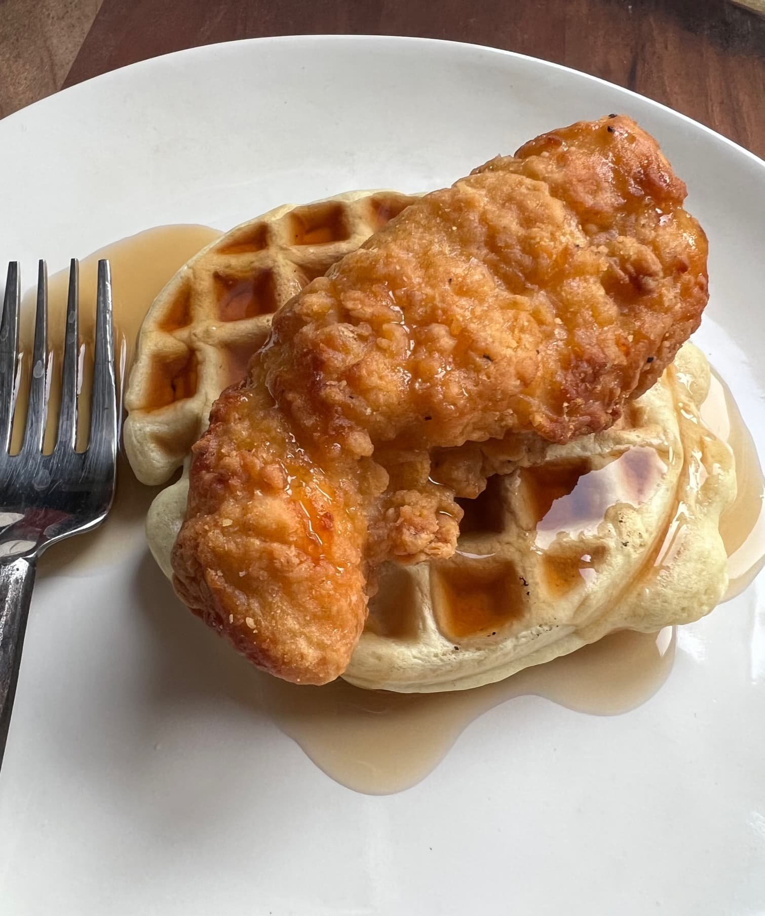 this is a chicken and waffle