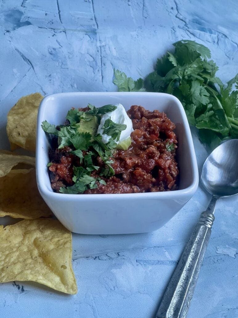 this is a bowl of beef chili