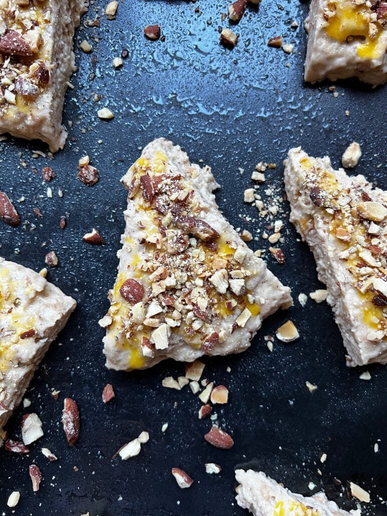 almond scones ready for the oven