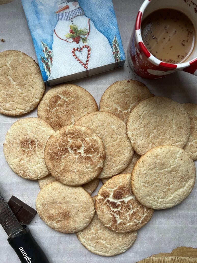 Snickerdoodle cookies with coffee