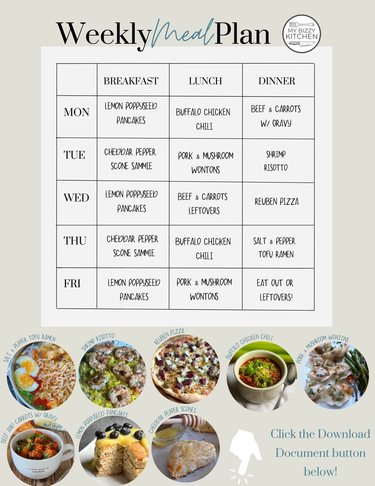 Weekly Meal Plan for February 20, 2023