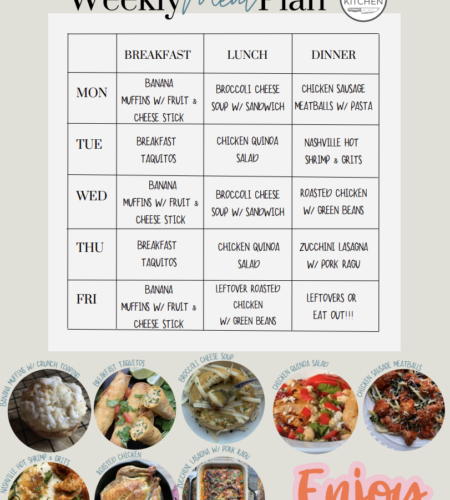 Weekly Meal Plan for Monday 4.3.23